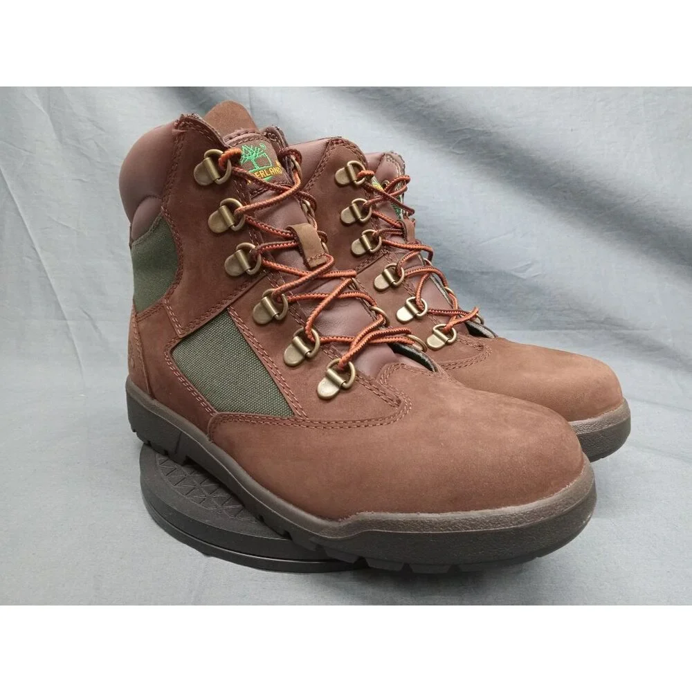 Timberland Boys Field Boot 6 Inch Waterproof Brown Green Size 7 NEW NO BOX! - Picture 10 of 11